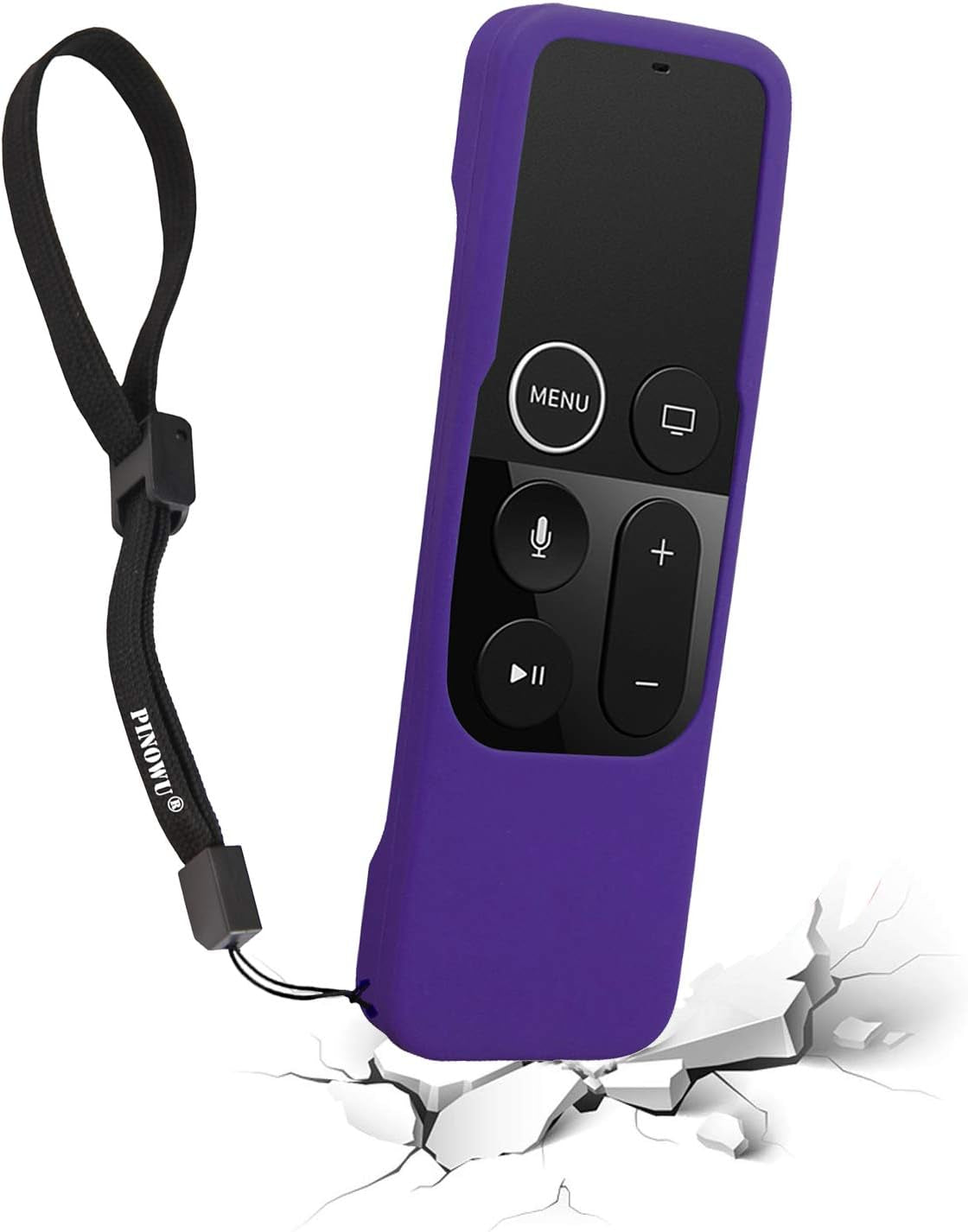[2 Pack] Remote Cover Case Compatible for Apple TV 4Th Generation - Light Weight [Anti Slip] Shockproof Silicone Remote Sleeve for TV 4Th Siri Remote Controller with Lanyard (Orange+Purple)