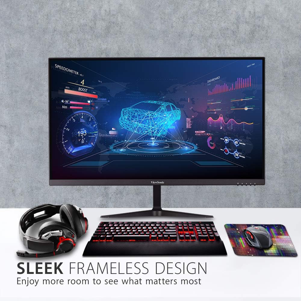 VX2718-P-MHD 27-Inch 1080P Gaming Monitor with 180Hz Refresh Rate and 1ms Response Time, Featuring FreeSync and Eye Care Technology, HDMI and DisplayPort Inputs