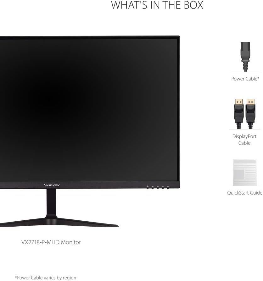 VX2718-P-MHD 27-Inch 1080P Gaming Monitor with 180Hz Refresh Rate and 1ms Response Time, Featuring FreeSync and Eye Care Technology, HDMI and DisplayPort Inputs