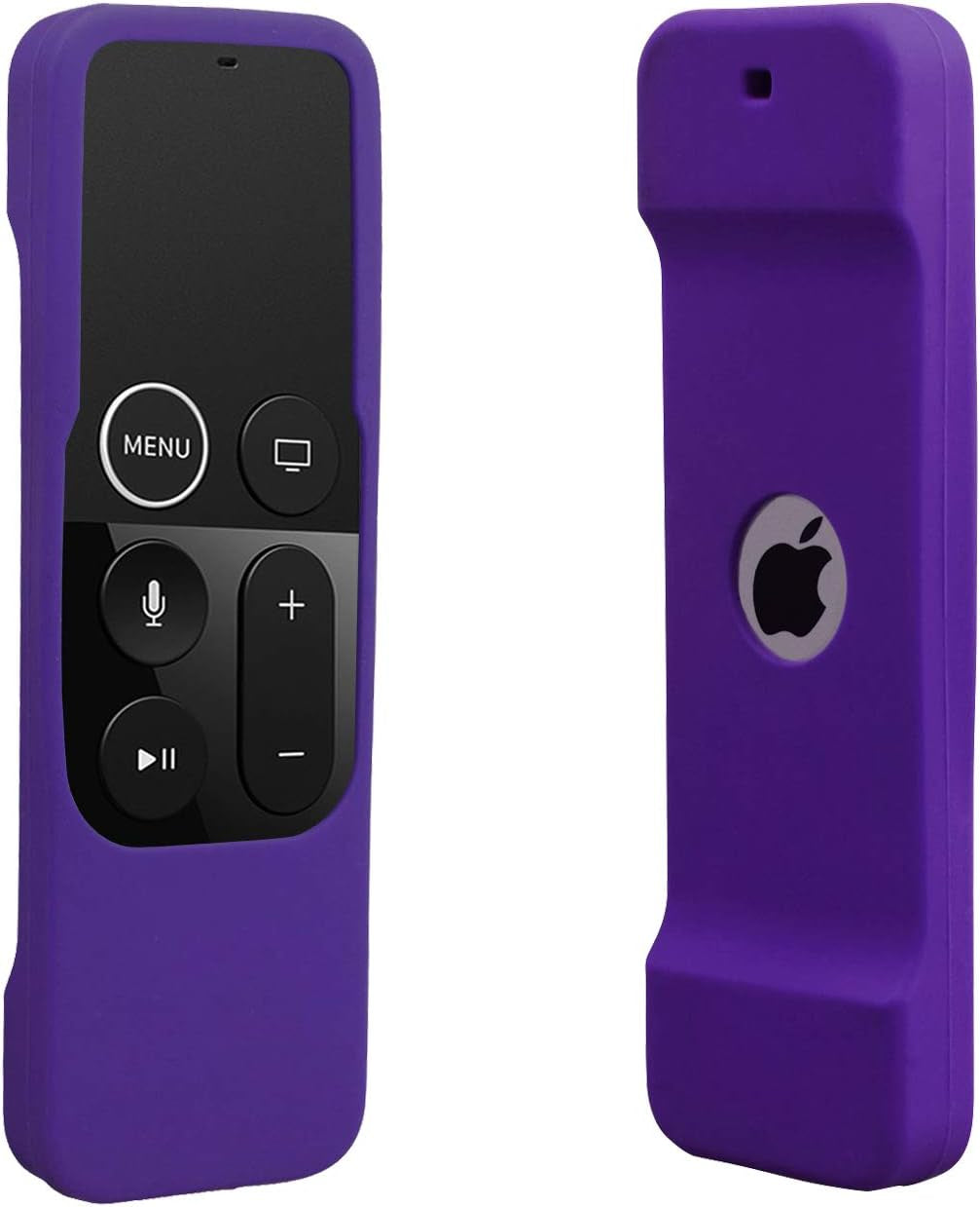 [2 Pack] Remote Cover Case Compatible for Apple TV 4Th Generation - Light Weight [Anti Slip] Shockproof Silicone Remote Sleeve for TV 4Th Siri Remote Controller with Lanyard (Orange+Purple)