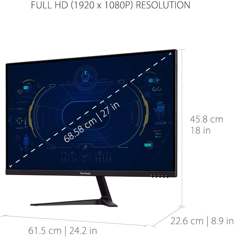VX2718-P-MHD 27-Inch 1080P Gaming Monitor with 180Hz Refresh Rate and 1ms Response Time, Featuring FreeSync and Eye Care Technology, HDMI and DisplayPort Inputs