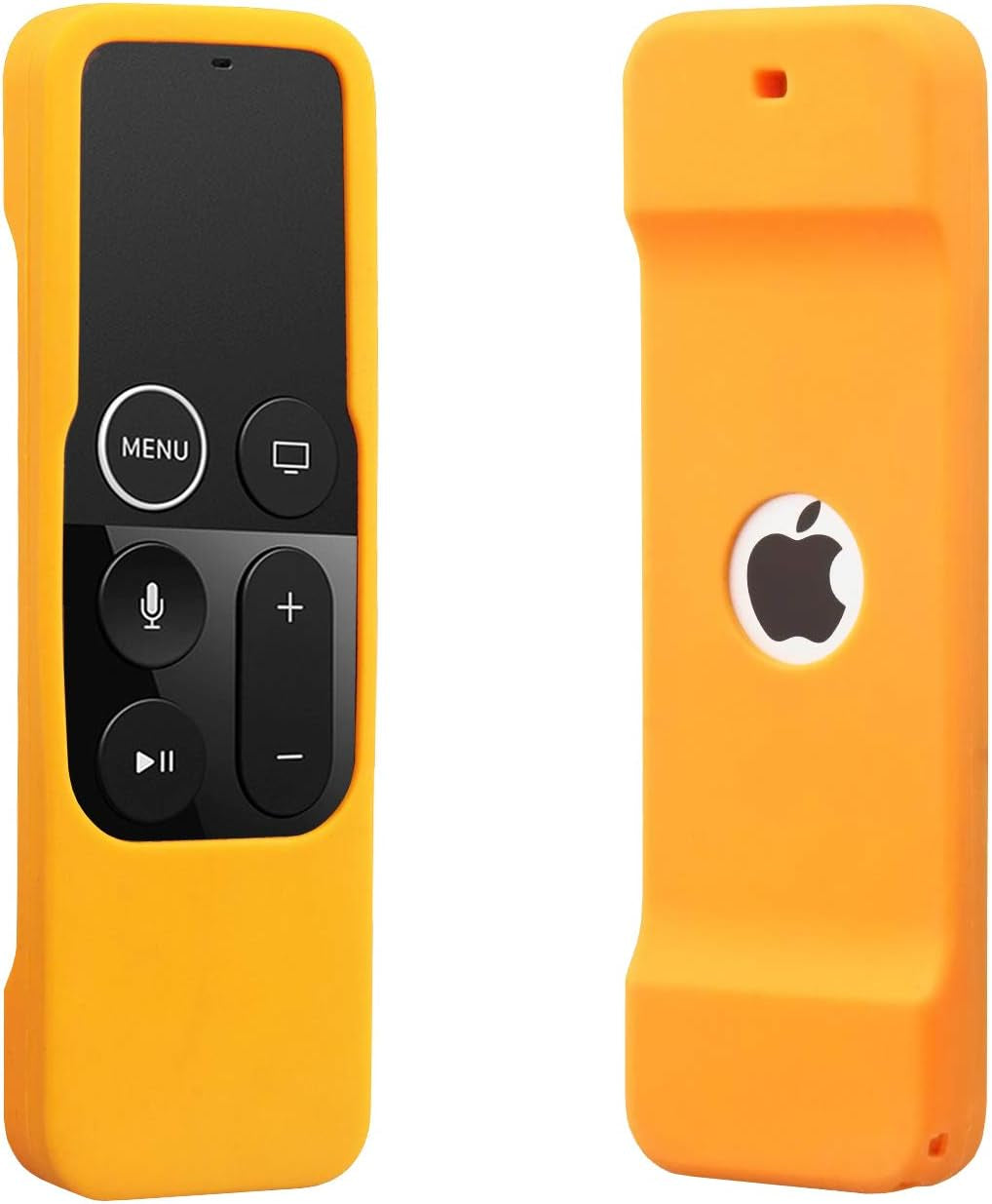 [2 Pack] Remote Cover Case Compatible for Apple TV 4Th Generation - Light Weight [Anti Slip] Shockproof Silicone Remote Sleeve for TV 4Th Siri Remote Controller with Lanyard (Orange+Purple)